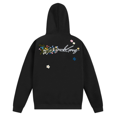 404MOB手写花卉刺绣重磅连帽卫衣男美式慵懒休闲oversize情侣帽衫