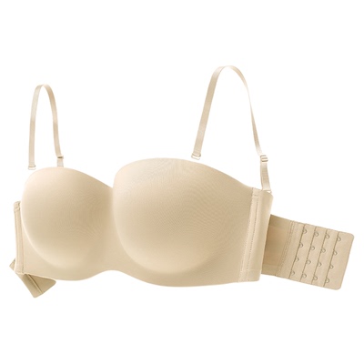 【粘豆包】遐大胸抹胸防下垂圆圆杯大码无痕聚拢防滑无肩带内衣女