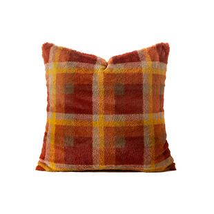 新年抱枕客厅沙发春节装饰布置氛围感格子过年红色靠枕套可拆洗