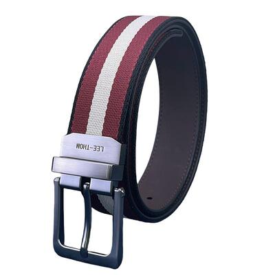 LEE-THOM男士帆布真皮春夏款皮带