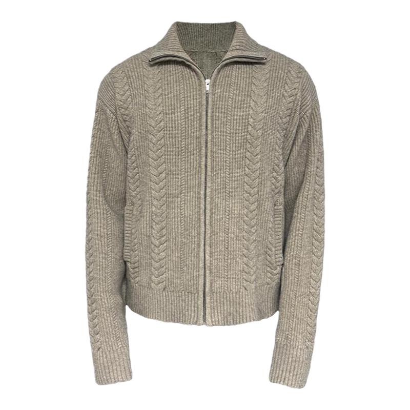 JCAESAR WHEAT SWEATER麦穗绞花拉链毛衣 挺阔合体版型 花型肌理