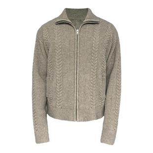 JCAESAR WHEAT SWEATER麦穗绞花拉链毛衣 挺阔合体版型 花型肌理