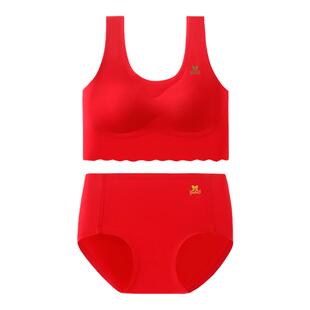 英氏儿童内衣女童背心二阶段中大童文胸本命年红色抹胸套装礼盒装