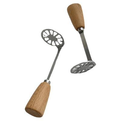 安木良品捣泥器不锈钢实木柄