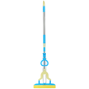 不锈钢杆胶棉吸水拖把 海绵对折式挤水 可拉伸地板拖  免手洗