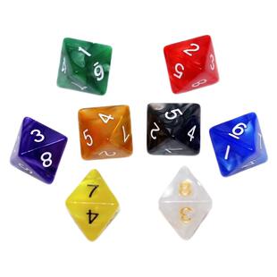 8面骰子桌游色子游戏学校儿童教学塞道具coc跑团dnd彩色筛子数字