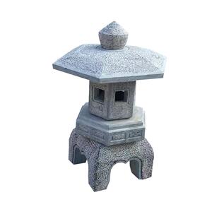石灯笼 庭院石灯仿古太阳能造景石灯 石头灯户外花园复古禅意石灯