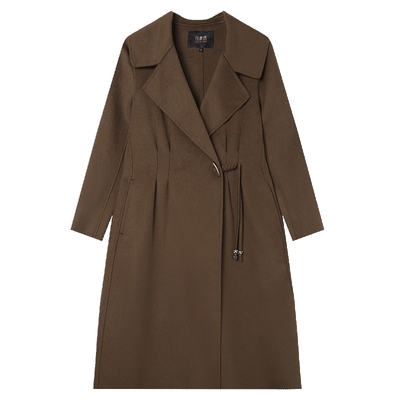 白鹿语100绵羊毛双面呢大衣