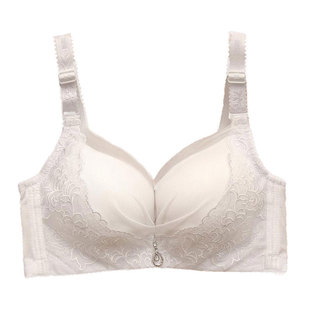 秋冬白色女士内衣聚拢无钢圈文胸收副乳厚薄款性感收副乳透气胸罩