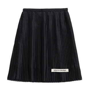 IIIVIVINIKO2025秋新款优雅肌理蕾丝花边百褶短裙女M530731169A