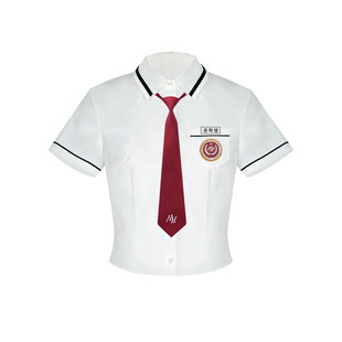 花铃太太2026年短款韩系校服jk衬衫女短袖新款修身收腰制服上衣