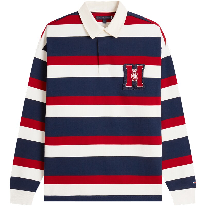 Tommy男装纯棉条纹宽松POLO卫衣