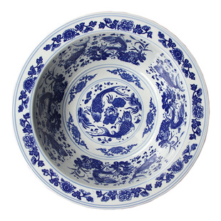 景德镇青花特大超大16英寸汤盆汤碗大号陶瓷家用大碗酸菜鱼大盆碗