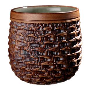 汝窑主人杯淡广杰豆青汝瓷原矿瓷品茗杯跳刀纹纯手工个人专用茶杯