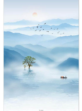厨房卫生间厕所防油水墨隔断帘