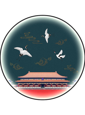 惜辞新中式玄关装饰画仙鹤发光画