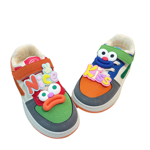 多巴胺男童加绒二棉鸳鸯鞋冬鞋2025冬季新款超火加棉板鞋休闲软底