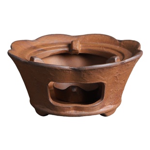 粗陶温茶炉底座蜡烛加热禅意复古陶瓷烤茶炉提香器焙炒茶家用室内