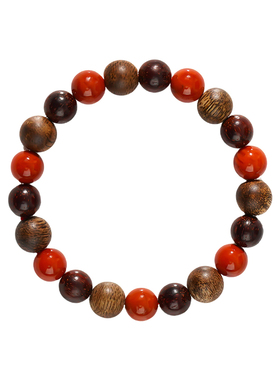 小叶紫檀沉香南红本命年手链