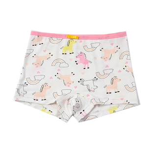 小松鼠洛洛诗库睿儿童内裤女童平角四角莫代尔棉宝宝夏季透气短裤