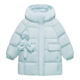 迷你巴拉巴拉女童羽绒服冬季新款连帽中长款宝宝保暖洋气羽绒外套