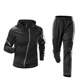 冬季跑步运动套装男户外田径马拉松晨跑训练服加绒保暖冬天健身服