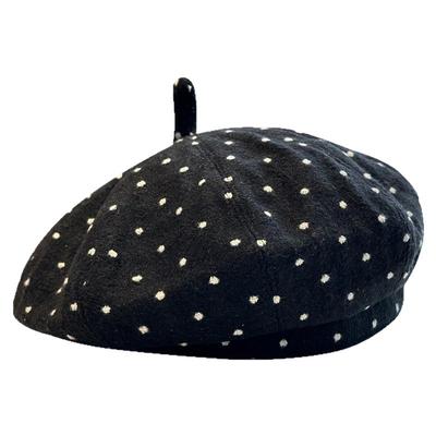 韩版ins风波点贝雷帽子女秋冬