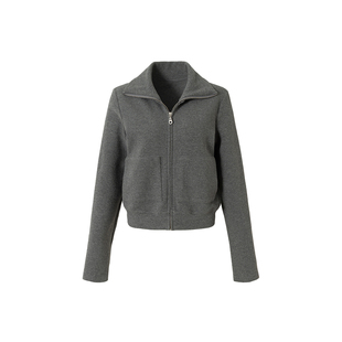 Covertitle 肌理皱感立领针织夹克外套