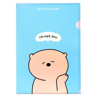 韩国indigo可爱卡通插图A4文件夹L型敞口半透明PP资料试卷收纳夹