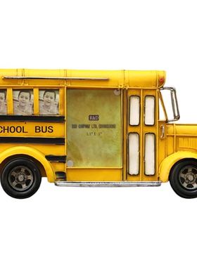 铁艺复古黄色校巴组合相框摆台