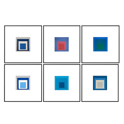 蓝色几何工业风INS小众装饰画