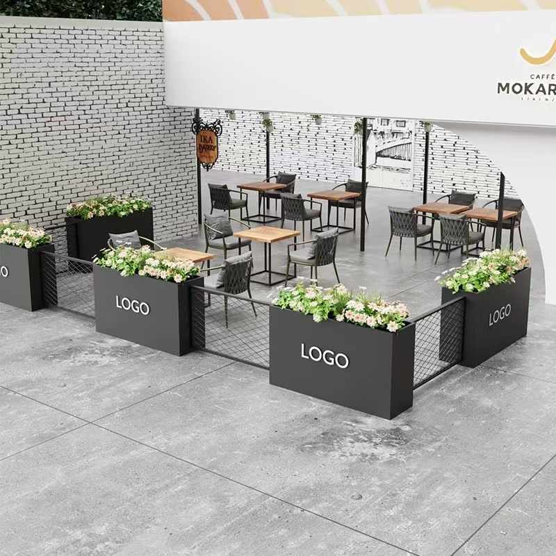 户外花箱网格组合不锈钢吧箱餐箱铁咖啡店网格组合花花艺庭院隔断