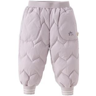 戴维贝拉儿童三防羽绒裤2026冬装新款女童保暖厚款裤子长裤束脚裤