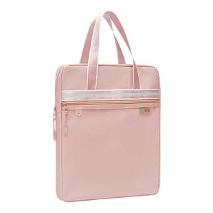 拉链式学习补习袋学生资料大容量双层手提袋作业书本A4竖式收纳袋儿童帆布包女生手提补课包初中生男孩拎书袋