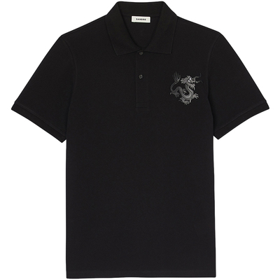 SANDRO龙形元素黑色T恤