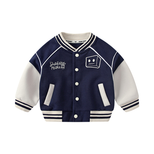 男宝宝外套秋冬男童加绒棒球服夹克冬装衣服儿童婴儿春装卫衣上衣