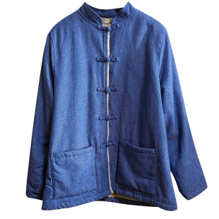 【无波】禅意加绒上衣秋冬款中国风女装宽松立领对襟手工盘扣外套