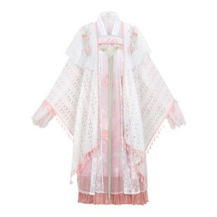 花朝记|花房姑娘|汉服元素吊带齐胸裙国风花苞袖对襟衫钩花披肩