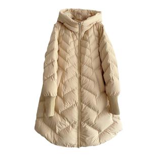 反季2025冬中长款羽绒服小A版长款设计感今年爆款显瘦鹅绒服