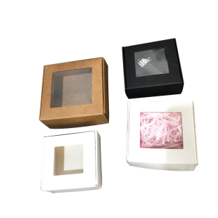 牛皮纸盒手工皂包装盒礼品飞机盒喜糖礼物盒小礼盒伴手礼开窗透明