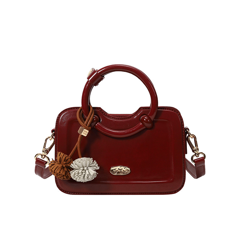 南风Chio2nd 巴黎暮色牛皮真皮手提包女士2025新款红色包包斜挎包