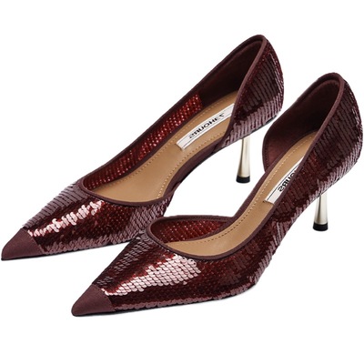 73hours尖头细跟高跟单鞋