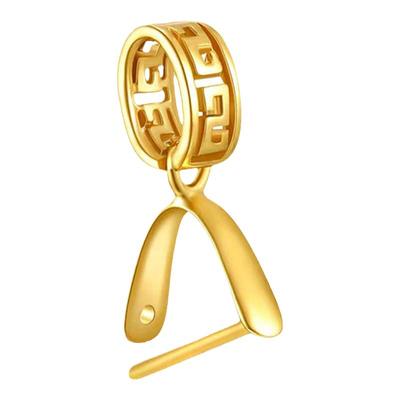 18k金扣头玉坠吊坠扣子万能大号