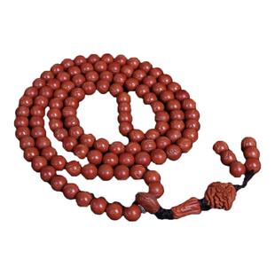 秦岭龙纹桃核108佛珠脖挂桃核正圆光珠手工高抛精品文玩多圈手串