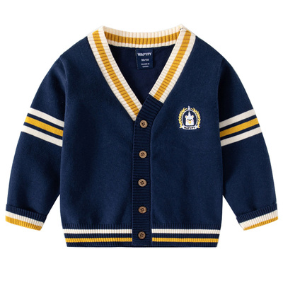 男童毛线开衫儿童毛衣春秋款