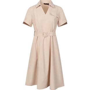 Maseley/玛塞莉连衣裙夏季新款修身简约大方法式复古裙子女
