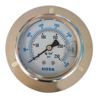 HODA不锈钢抗震轴向带边压力表