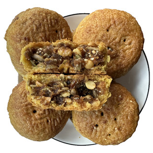 山西特产大同广灵五仁月饼包陷月饼老式中秋传统纯手工胡麻油月饼