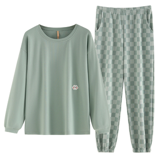 家乐芬睡衣女款春秋季秋款秋天纯棉长袖家居服女士休闲可外穿套装