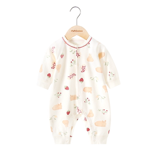 柠檬爬爬女宝宝连体衣纯棉新生婴儿可爱公主长袖睡哈衣外出春秋装